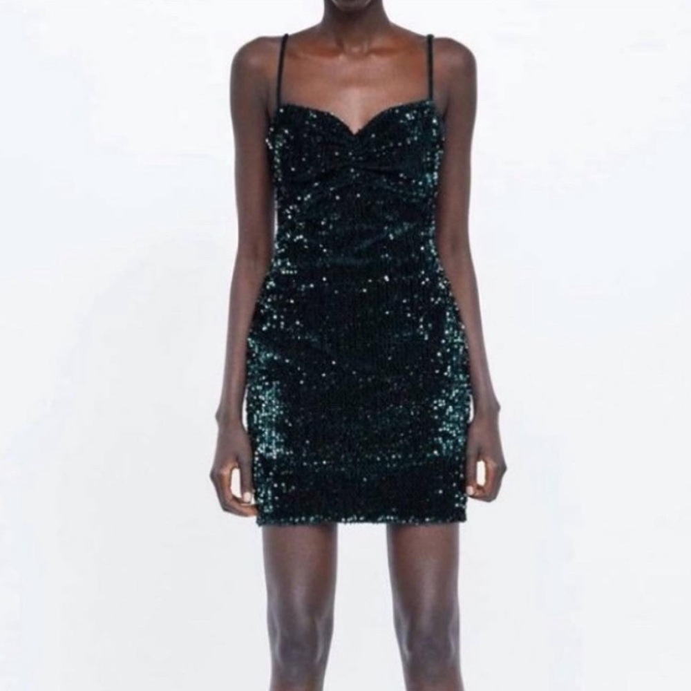 Sequin Green Dress - Picture 5 of 7